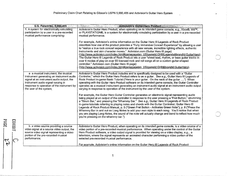 Patent Claim Chart