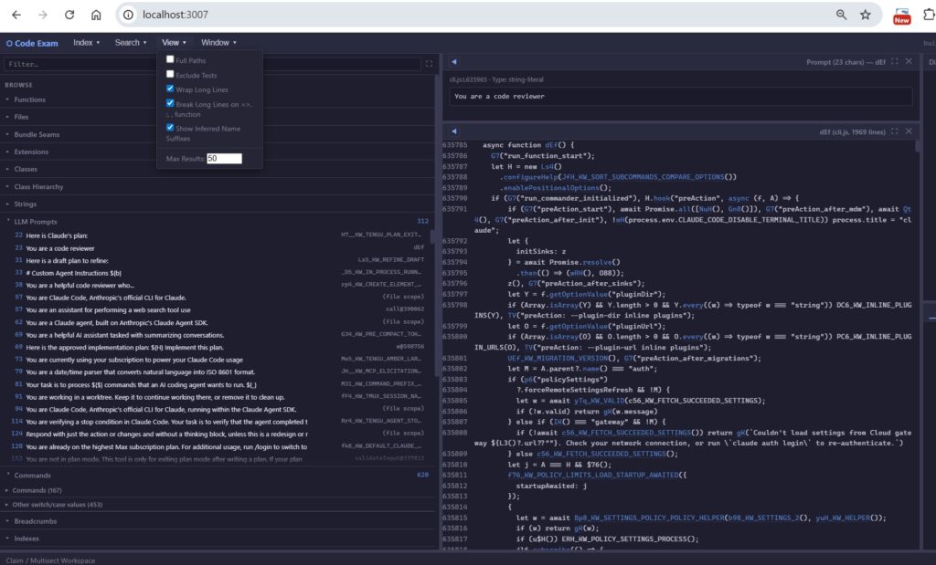 Prompt catalog — LLM prompts recovered from the minified cli.js bundled inside claude.exe